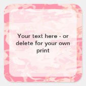 ピンクカモフラージュ、軍隊、陸軍 スクエアシール (正面)