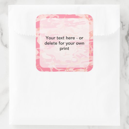 ピンクカモフラージュ、軍隊、陸軍 スクエアシール (バッグ)