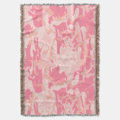 ピンクカモフラージュ、軍隊、陸軍 スローブランケット (正面縦)