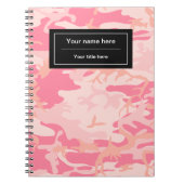 ピンクカモフラージュ、軍隊、陸軍 ノートブック (正面)