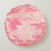 ピンクカモフラージュ、軍隊、陸軍 ラウンドクッション (裏面)