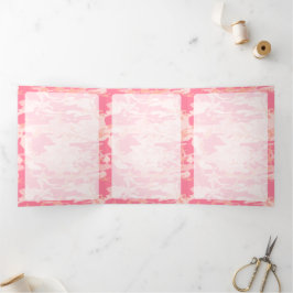 ピンクカモフラージュ、軍隊、陸軍 三つ折りカード