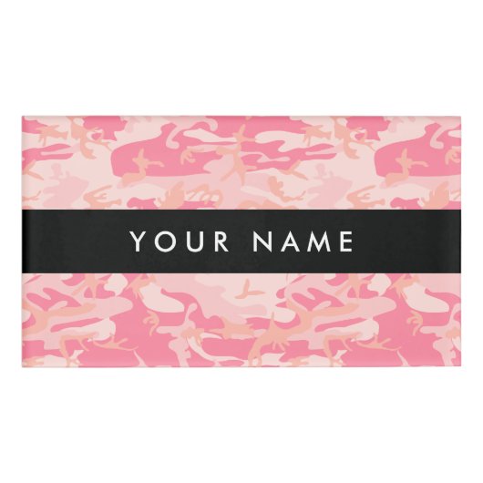 ピンクカモフラージュ、軍隊、陸軍 名札 (正面)
