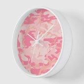 ピンクカモフラージュ、軍隊、陸軍 壁時計 (傾斜)
