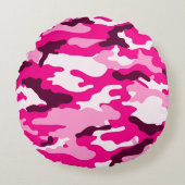 ピンクカモフラージラウンドピロー ラウンドクッション (正面)