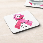 ピンクカモフラージリボン信仰コースター コースター (左側)