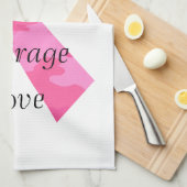 ピンクカモフラージリボン信仰タオル キッチンタオル (四つ折り)