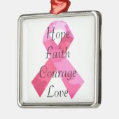 ピンクカモフラージリボン信仰広場オーナメント メタルオーナメント (左)