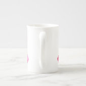 ピンクカモフラージリボン信仰骨中国マグカップ ボーンチャイナマグカップ (裏面)