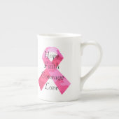 ピンクカモフラージリボン信仰骨中国マグカップ ボーンチャイナマグカップ (右)