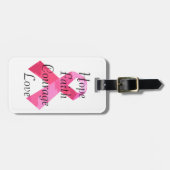 ピンクカモフラージリボン信義荷物タグ ラゲッジタグ (正面横)