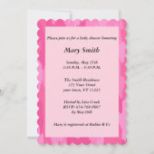 ピンクカモフラージレースハートベビーシャワー招待状 招待状 (裏面)