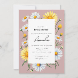ピンクカモミールブライダルシャワー招待 招待状