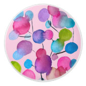 ピンクカラフルおもしろい抽象芸術アートデザイン セラミックノブ (正面)