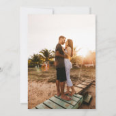 ピンクカラフルがかったオレンジ色の熱帯フローラ結婚写真 招待状 (裏面)