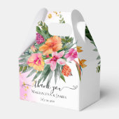 ピンクカラフルがかったオレンジ色の熱帯結婚花 フェイバーボックス (裏面サイド)