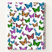ピンクカラフルがかった紫色の青い蝶の品種 ノートブック (裏面)