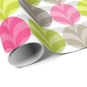 ピンクカラフルがかった緑の茶色の水玉模様パターン ラッピングペーパー (ロールコーナー)