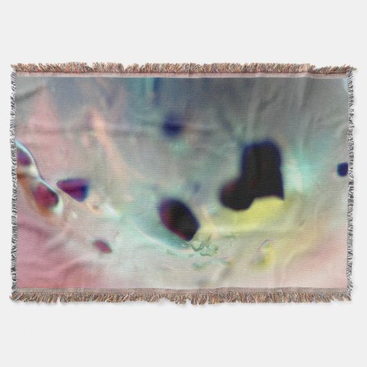 ピンクカラフルがかった黄色 スローブランケット (正面)