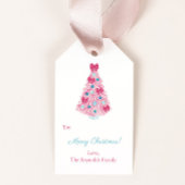 ピンクカラフルとアクアメリークリスマス ギフトタグ