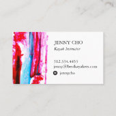 ピンクカラフルとアクア絵を描ストライプの 名刺 (裏面)