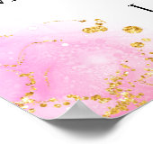 ピンクカラフルとオレンジの熱帯花へようこそ ポスター (角)