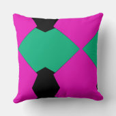 ピンクカラフルとグリーンの抽象芸術メニマリスト クッション (裏面)