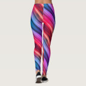 ピンクカラフルとブルーのストライプのレギンス レギンス (裏面)