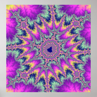 ピンクカラフルとミントグリーンの虹 ポスター