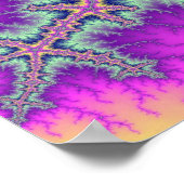 ピンクカラフルとミントグリーンの虹 ポスター (角)