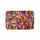 ピンクカラフルと彫られた曲がった切り出し バスマット (正面)