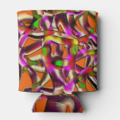 ピンクカラフルと彫られた曲がった切り出し 缶クーラー (裏面)