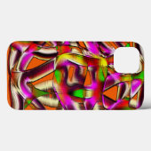 ピンクカラフルと彫られた曲がった切り出し Case-Mate iPhoneケース (裏面 (横))