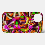 ピンクカラフルと彫られた曲がった切り出し Case-Mate iPhoneケース (裏面 (横))