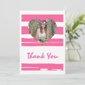 ピンクカラフルと白の水彩写真のグラデーション 招待状 (スタンド正面)