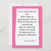 ピンクカラフルと白の水彩写真のグラデーション 招待状 (裏面)