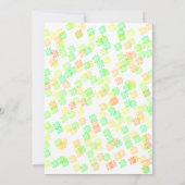 ピンクカラフルと黄色の赤ちゃんシャワーのフローラ 招待状 (裏面)