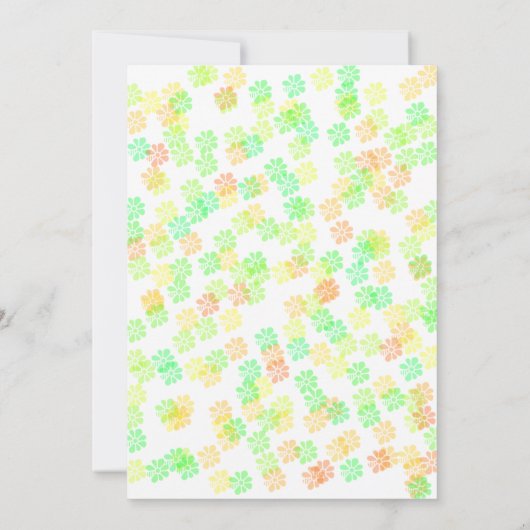 ピンクカラフルと黄色の赤ちゃんシャワーのフローラ 招待状 (裏面)