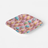 ピンクカラフルのアイスクリームコーン ペーパープレート (傾斜あり)