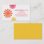 ピンクカラフルのオレンジと黄色の花 名刺 (正面/裏面)