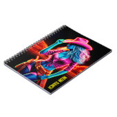 ピンクカラフルのカウボーイハットアートを持つ西部の少女 ノートブック (左側)