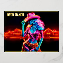 ピンクカラフルのカウボーイハットアートを持つ西部の少女