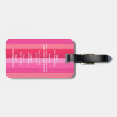 ピンクカラフルのストライプ |名前イニシャル ラゲッジタグ (裏面横)