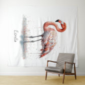 ピンクカラフルのフラミンゴ、カスタマイズ可能 タペストリー (インサイチュ(横))