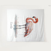 ピンクカラフルのフラミンゴ、カスタマイズ可能 タペストリー (正面(横))