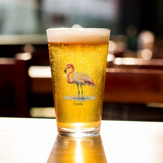 ピンクカラフルのフラミンゴ、カスタマイズ可能 タンブラーグラス