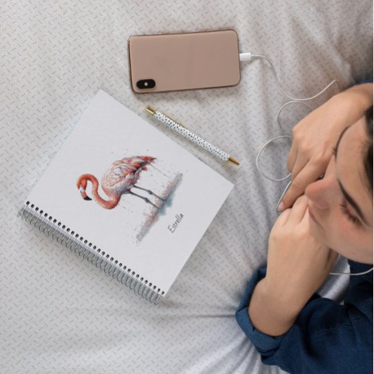 ピンクカラフルのフラミンゴ、カスタマイズ可能 ノートブック