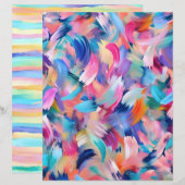 ピンクカラフルのブラシストロークのスクラップブック紙 (正面/裏面)