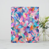 ピンクカラフルのブラシストロークのスクラップブック紙 (スタンド正面)