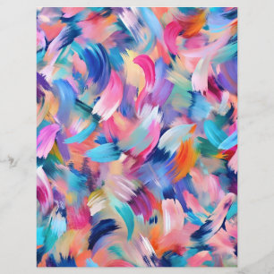 ピンクカラフルのブラシストロークのスクラップブック紙